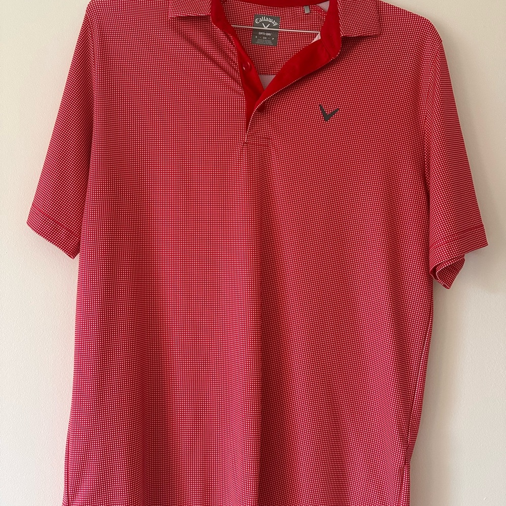 Callaway Red Polo Shirt Short Sleeve Casual